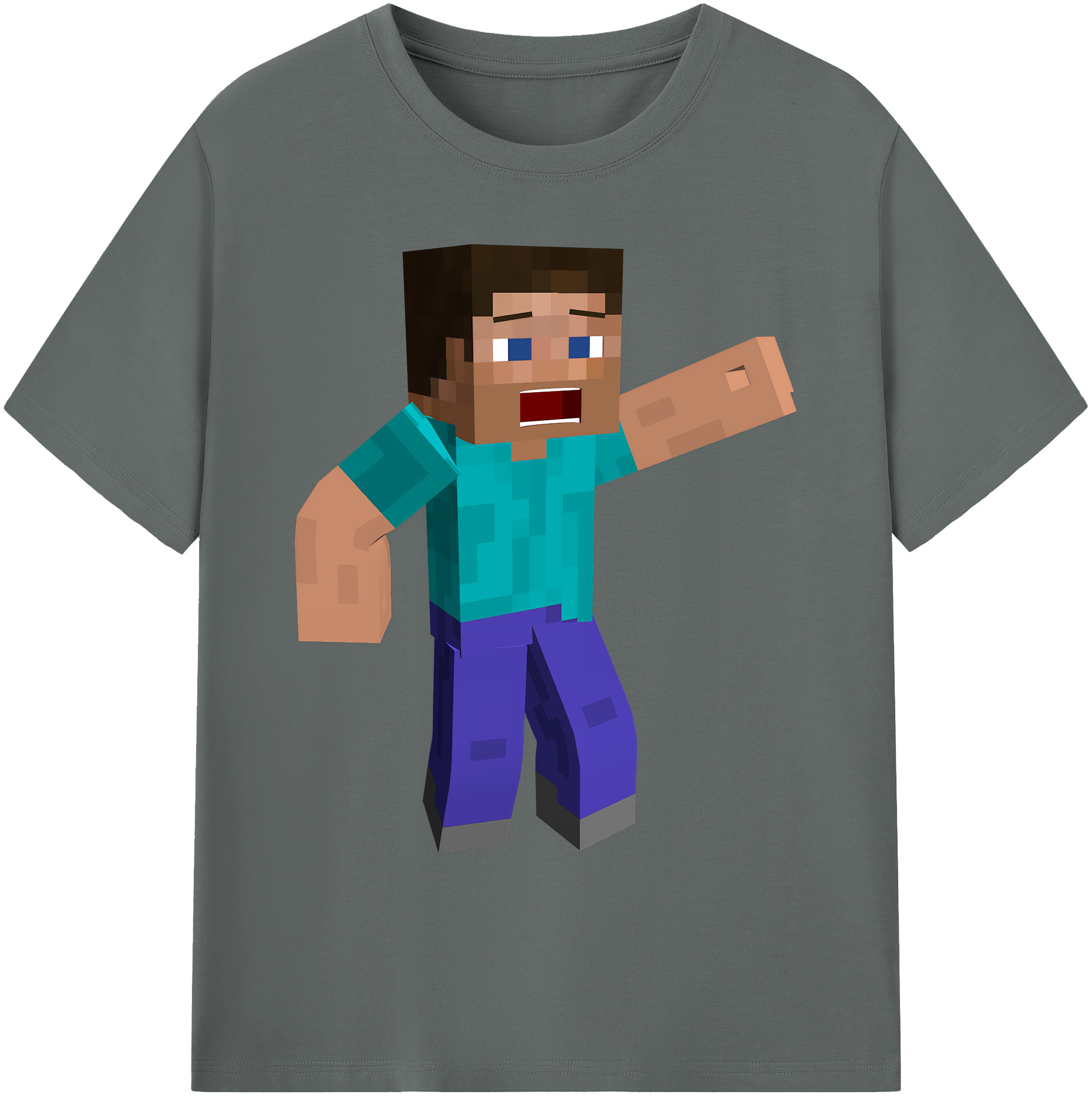 （画像用） マインクラフト ブロックの世界 Minecraft MC Block world 綿100％ メンズ半袖Tシャツ｜肌触りやわらか＆通気性